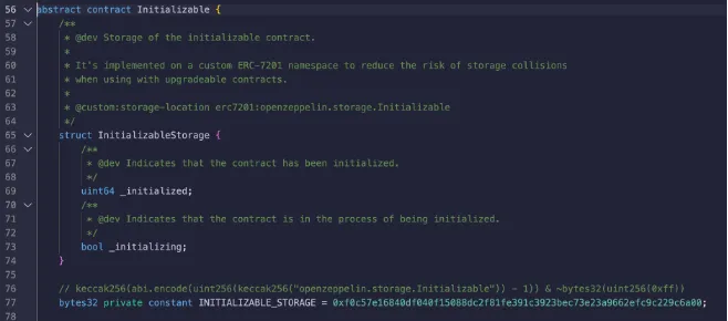 the Initializable v5 contract